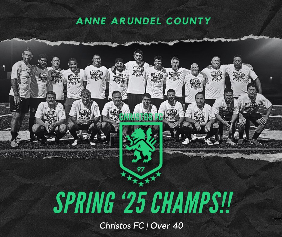 The Christos FC Over 40 squad brings the title back to Anne Arundel County!
A dominant season capped off with championship glory. 💪⚽
#CTID #FTB #VamosChristos #Over40Champs #AnneArundelCounty #Spring25 #SoccerLegends #ChampionshipMindset #ChristosPride