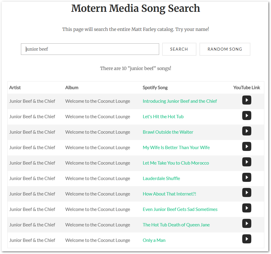Herchenroder's tweet photo. @MoternMedia Amazing. Song Search Updated!!! https://t.co/xYhXsM4WDa