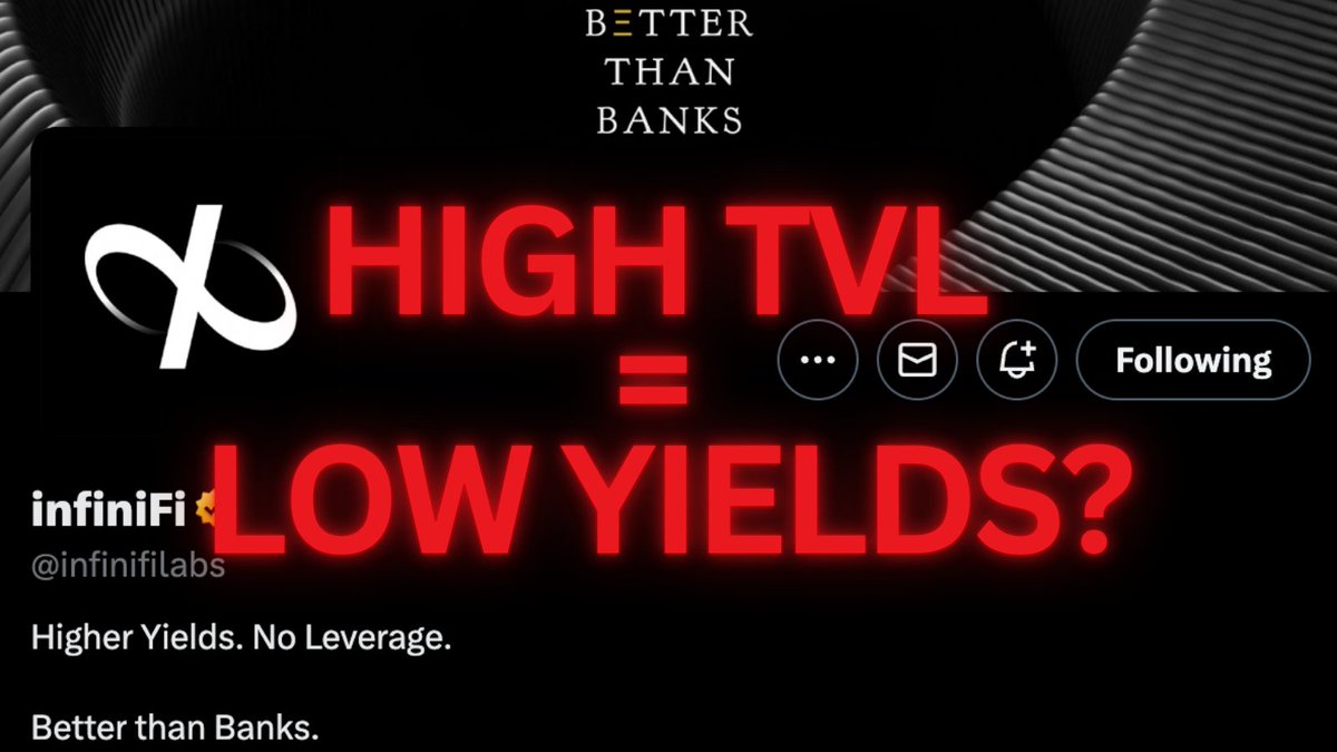 Val_bpereira's tweet image. Too Much TVL Kills Yield?
Biggest question from @infinifilabs users: "Will more TVL mean less yield?" The short answer: no.
infiniFi is built on a model that scales yield with volume, not against it. InfinfFi leverages the depth and maturity of DeFi fixed-yield markets to…