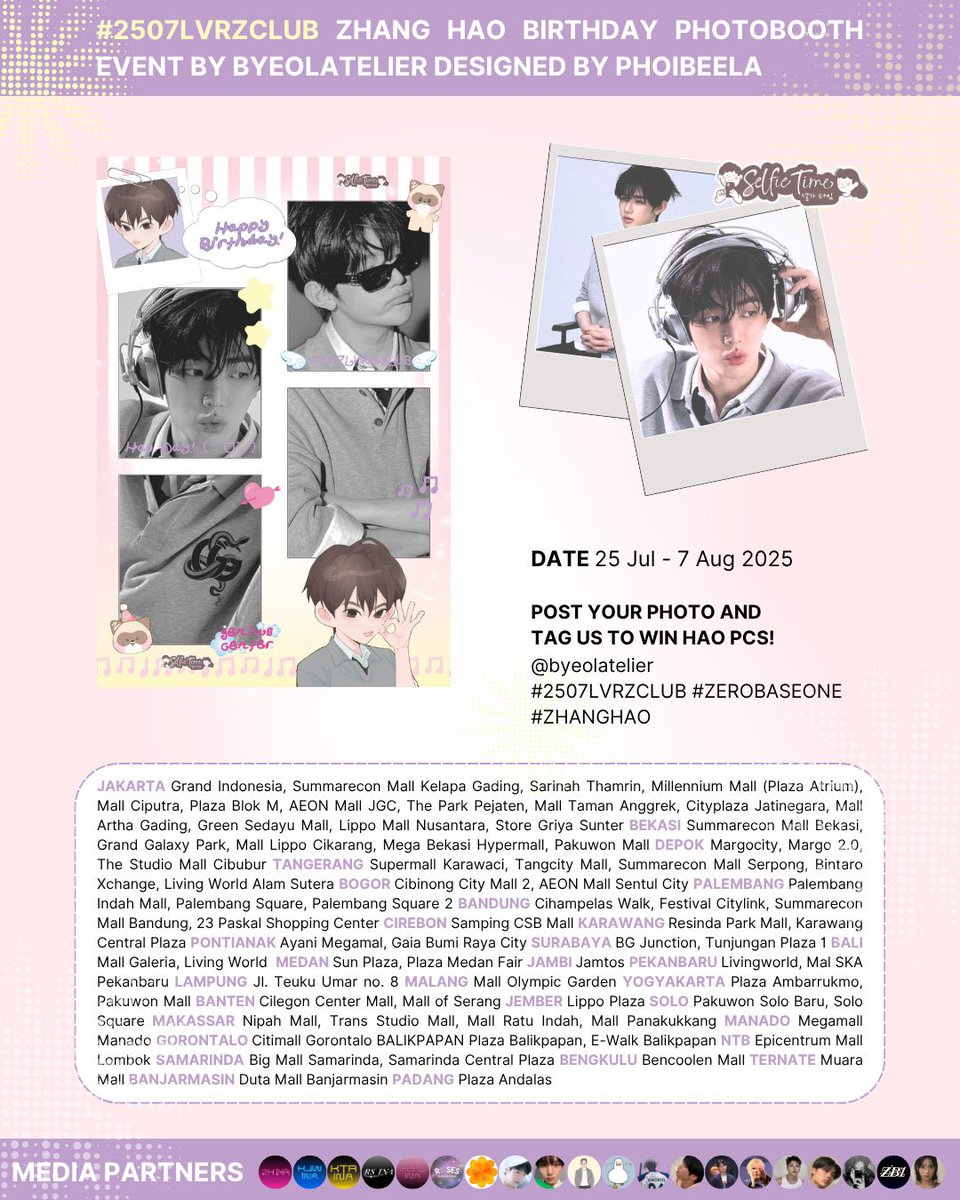 caprigunwook's tweet image. my campus crush: 2507LVRZCLUB
— ZEROBASEONE Zhang Hao Birthday Frame Photobooth Event by @byeolatelier
🗓️ 25 Jul - 7 Aug 2025
📍 Selfietime @selfietimeid
take and post your photo using hastag to win hao official pc #2507LVRZCLUB #ZHANGHAO #장하오 #ZEROBASEONE