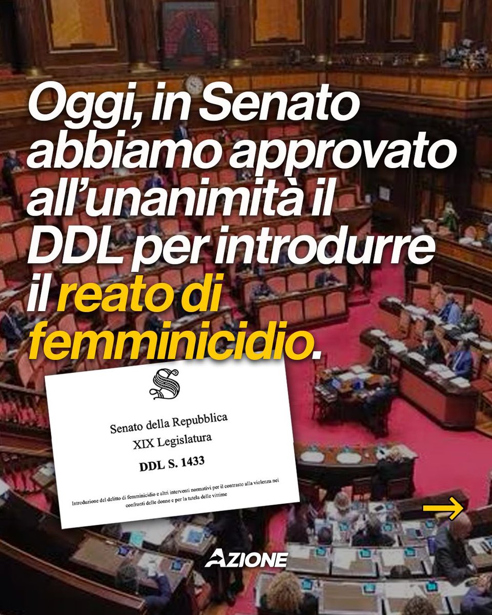 CarloCalenda's tweet image. Oggi abbiamo votato in Senato a favore del DDL #femminicidio insieme a tutte le altre forze politiche per istituire il reato che riconsoce questo tipo di violenza e lo punisce intervenendo in maniera specifica.
L’errore sarebbe però fermarsi qui. Perché le leggi da sole non…