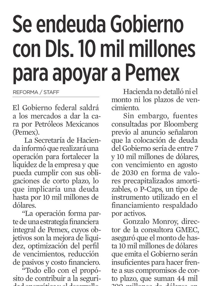 JoseMarioMX's tweet image. 💥 PEMEX: EL BARRIL SIN FONDO DE MÉXICO. El gobierno prepara una nueva colocación de 💵 10 mil millones de dólares en deuda para “fortalecer” a Pemex. Esta empresa pública:
•🛢️ Pierde dinero al refinar combustóleo.
•📉 Debe más de $105 mil millones de dólares.
•🚫 No genera…