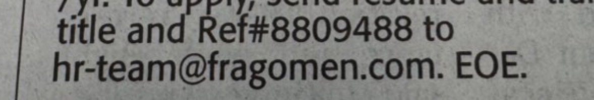 a_know_nothing's tweet image. Fragomen is an immigration law firm.
If you see job ads that direct you to submit resumes to them — instead of the company with the role — it’s because they only wish to hire visa holders and actively discriminate against Americans.