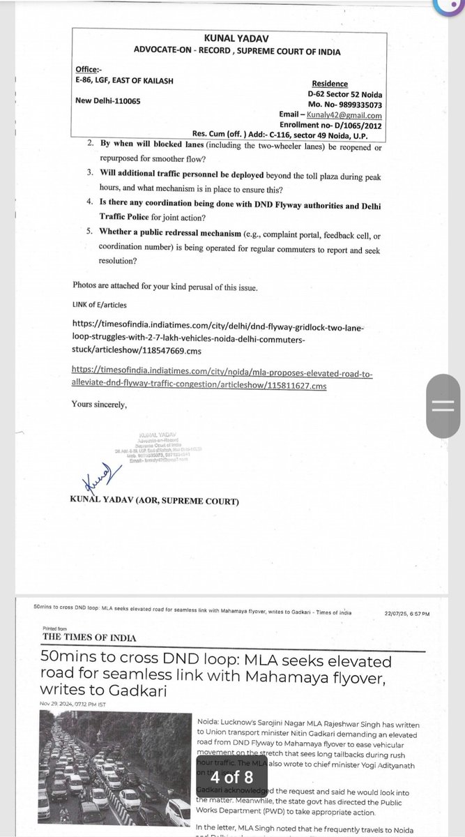 Traffic, congestion on DND flyway for a few years, and I've been compelled to send representations for quick redressal! 😠 #Traffic #Congestion #Flyway #Redressal <a href="/noidapolice/">POLICE COMMISSIONERATE GAUTAM BUDDH NAGAR</a> 
I would be grateful if you could address the issues encountered by those who commute on the roads.