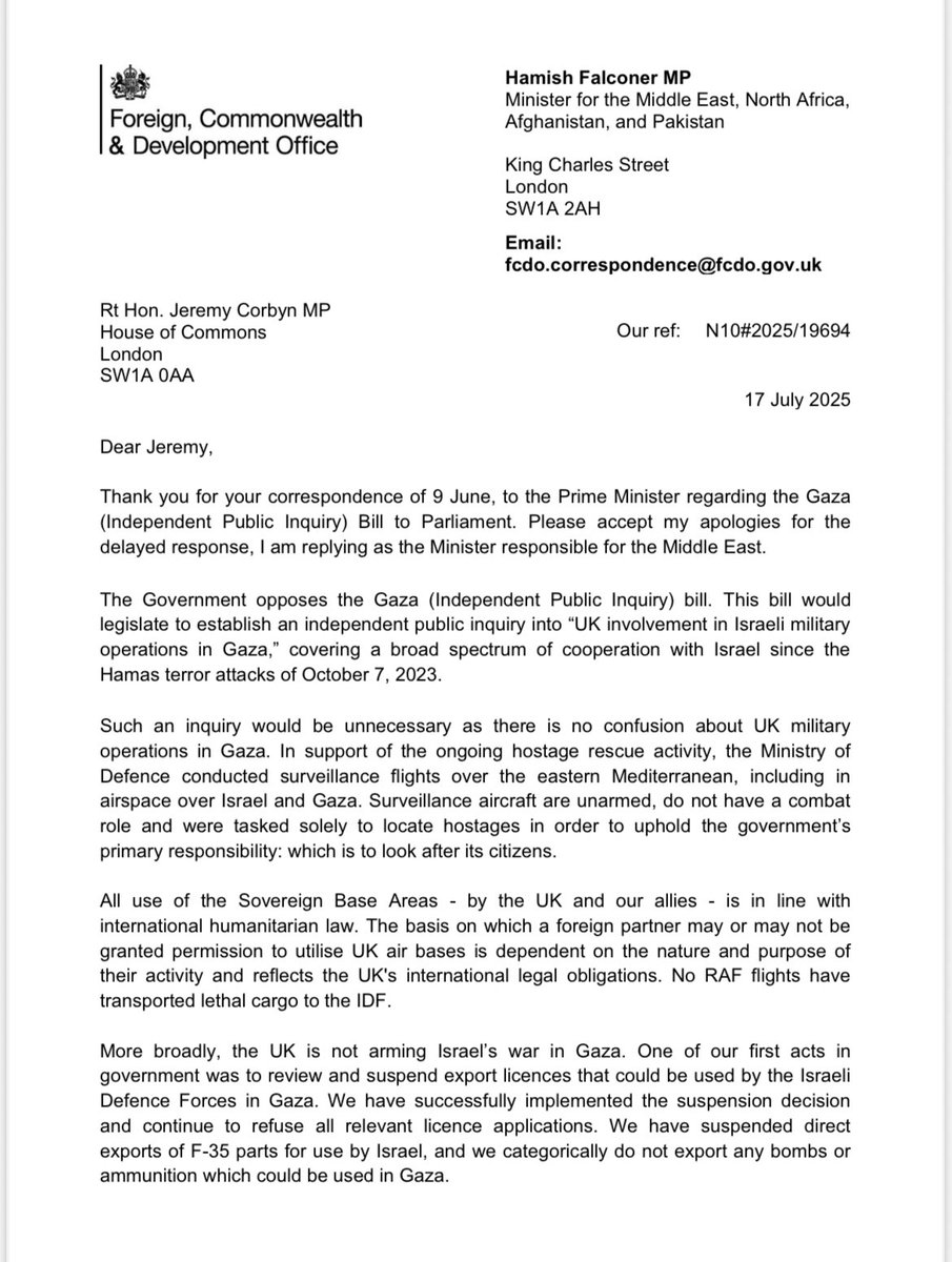 jeremycorbyn's tweet image. The government has told me there is “no need for an inquiry” into its role in Israeli war crimes.
Meanwhile, starving Palestinians continue to be killed by a nation the UK continues to arm.
Join us at thegazatribunal.uk to expose the truth about UK complicity in genocide.