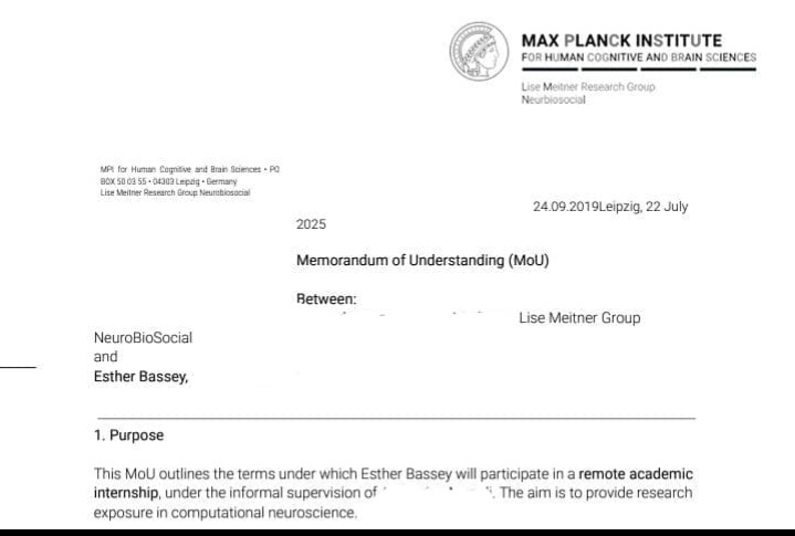 estybass46's tweet image. *clears my throat...
I am joining the Neurobiosocial lab formerly (Cognitive Neurogenetics), Max Planck Institute of Human Cognitive and Brain Sciences as a remote computational neuroscience intern
#Neuroimaging
#ComputationalNeuroscience
All glory to God!🙌