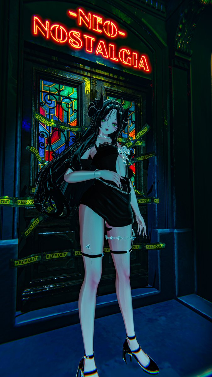 CcMrzero's tweet image. 精巧神秘的現代文明，出现在那的人都富有故事
精巧で神秘的な現代文明、そこに現れた人たちは皆話を持っている

World:Prologue of NEONOSTALGIA
Author:「-----」
#VRChat #VRChatワールド紹介 #VRChat_world紹介 #VRChatPhotography #VirtualPhotography