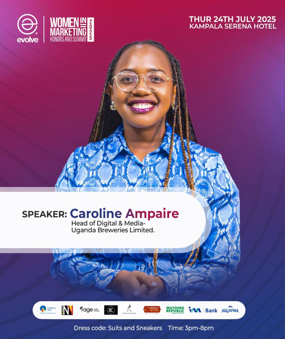 97fmRadiocity's tweet image. WOMEN IN MARKETING SUMMIT 2025
Meet the speaker, Ms. Caroline Ampaire, Head of digital and media @UgandaBreweries.
Date:Thur 24th July 25
Venue:Kampala Serena Hotel
Access: Invite only
Dress code:Suits &Sneakers
#WIMSummitandHonors25