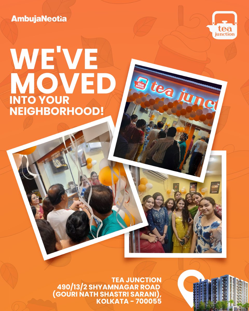 The_TeaJunction's tweet image. Guess what? We’ve just become your new neighbour! 

Drop by our newest #TeaJunction outlet at 490/13/2 Shyamnagar Road (Gouri Nath Shastri Sarani), Kolkata – 700055, opposite of Natural City and spend some #qualitytime.

For inquiries, call us 8240443569 / 9830307335

#NewOutlet