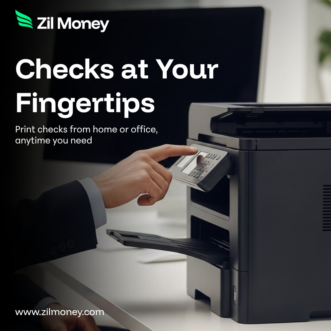 ZilMoney's tweet photo. With Zil Money, print Bank Checks securely from anywhere. Get started today and take control of your check printing needs.
Learn more: https://t.co/XjSVTJaoes
Click here for interactive demo: https://t.co/TuqODthbA3
#BankChecks #CheckPrinting https://t.co/bWSA4DUx84