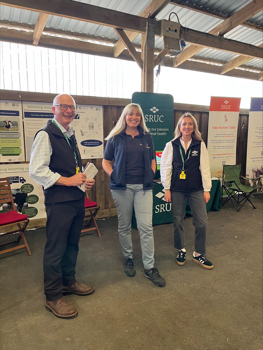 MoredunComms's tweet image. Moredun are at the Royal Welsh Show discussing findings from a recent project on cattle roundworms & biosecurity.
Please pop by, we are sharing the SRUC stand in the NSA Pavilion.
Members of the project team will be on the stand today and tomorrow!