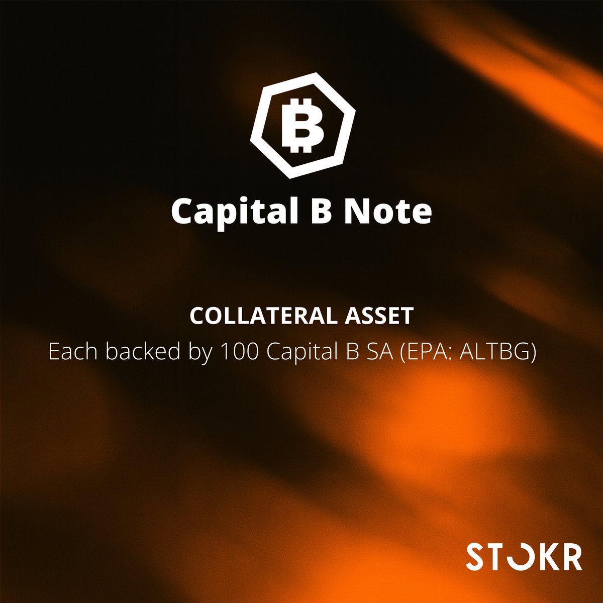 stokr_io's tweet image. Coming soon on STOKR: The Capital B Note!