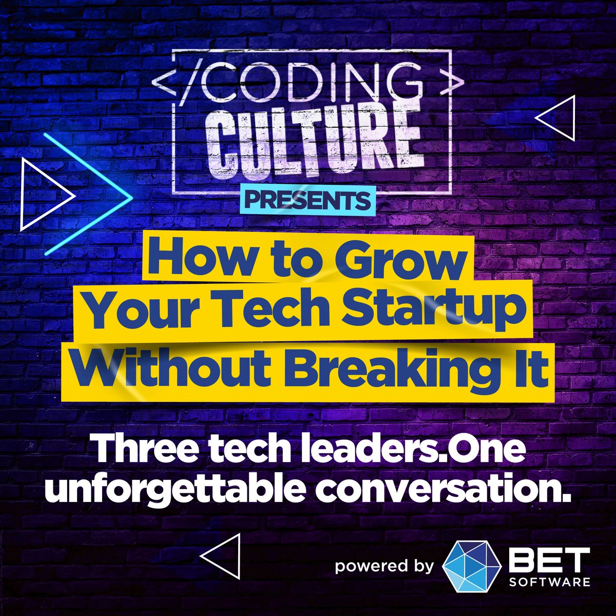 SoftwareBet's tweet image. What does it really take to grow a tech startup without crashing and burning?
Find out in the next episode of Coding Culture.
📅 Friday, 25 July | 🕞 3:30 PM SAST
🔗 Set your reminder: shorturl.at/5F1h4
#StartupAdvice #TechLeadership #CodingCulture #BETSoftware