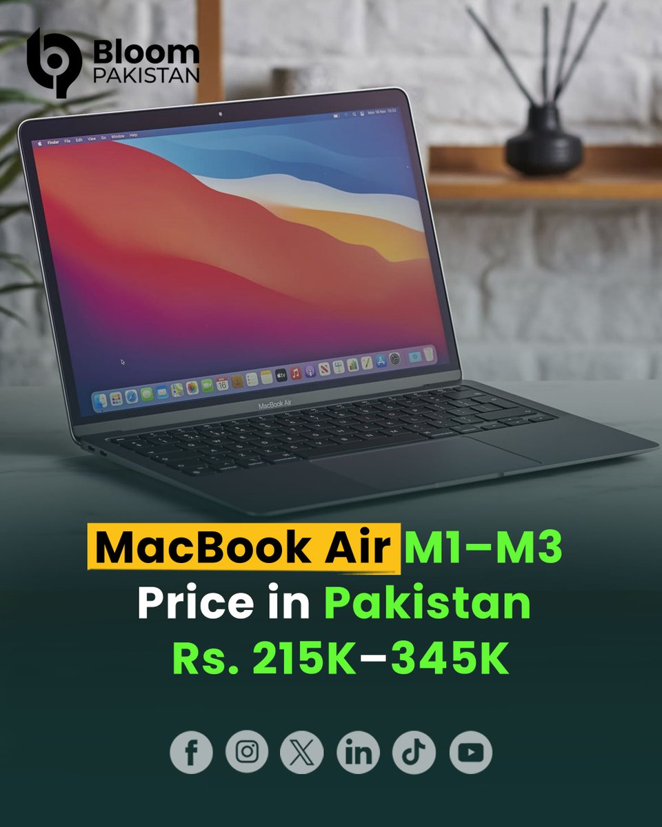 bloom_pakistan's tweet photo. MacBook Air Price in Pakistan – July 2025: Starts at Rs. 215,000 for M1, Up to Rs. 344,999 for M3
Read More:
https://t.co/P0GqCP0kIu
#BloomPakistan @AppleTV @Apple #MacBookAir2025 #ApplePakistan #MacBookPrices #M1ToM3 #LaptopDealsPK #TechUpdate #AppleM3 #MacBookPakistan #StudentLaptop
