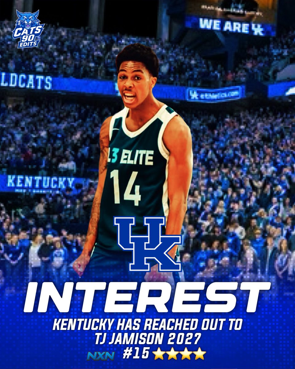 BigBlueDylan's tweet image. NEW: Kentucky is ramping up its recruitment of 2027 5⭐️ PG Tyrone Jamison (#15 NXN) as he sets a potential commitment date of 10-17-26.
14.7p, 5.3a at Peach Jam, 3 level scorer who thrives getting downhill
@TyroneJamison3 @JL3Elite @__N__X__N__ #BBN #KentuckyBasketball