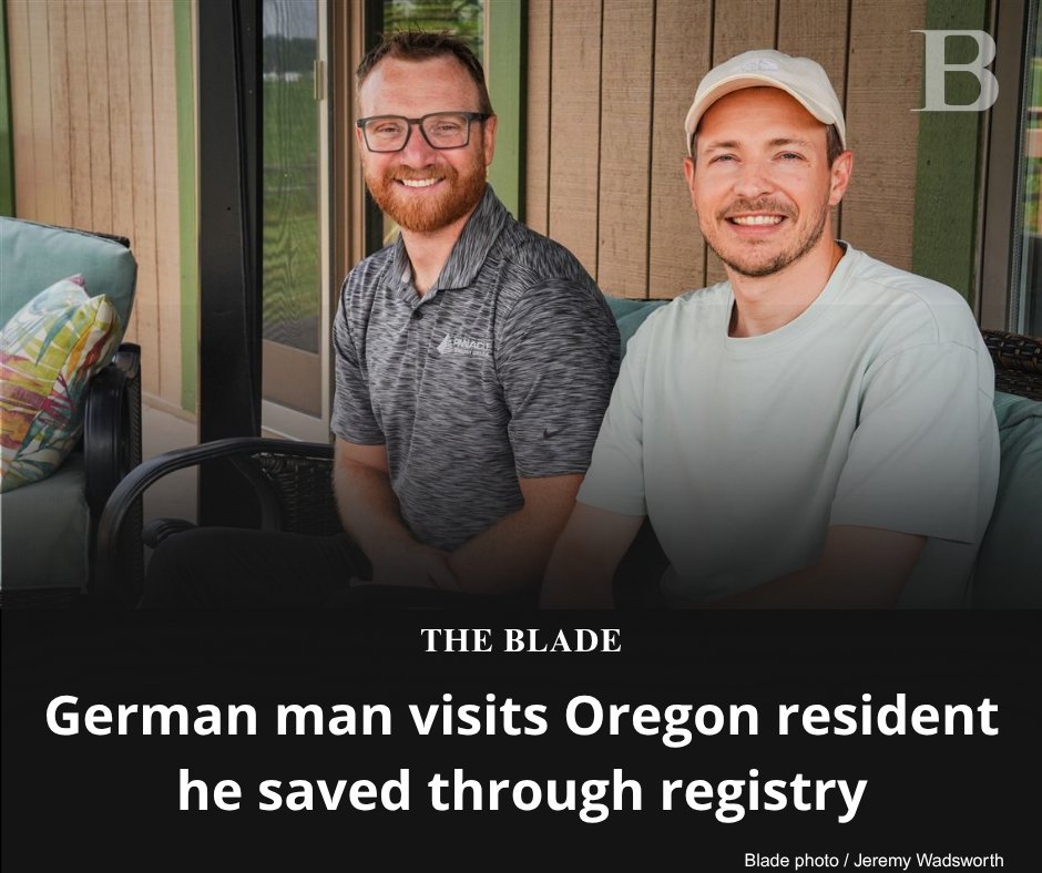 toledonews's tweet image. From donor to friend 🤝 Nick Wasserman not only received a life-saving bone marrow donation — but also a lifetime friend. Read more ⏩ tinyurl.com/bddcerse
