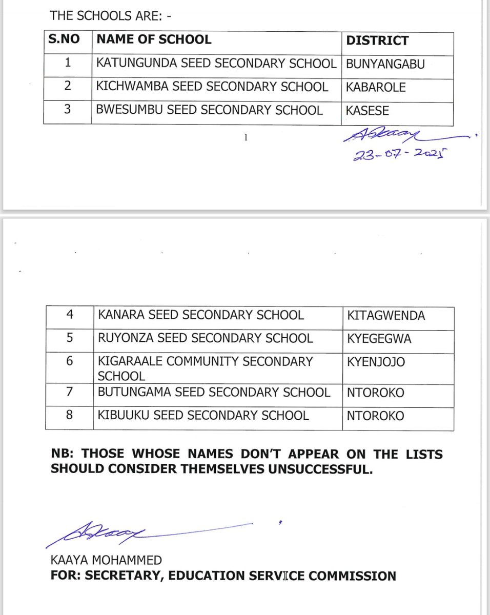 Education Service Commission, Uganda tweet media