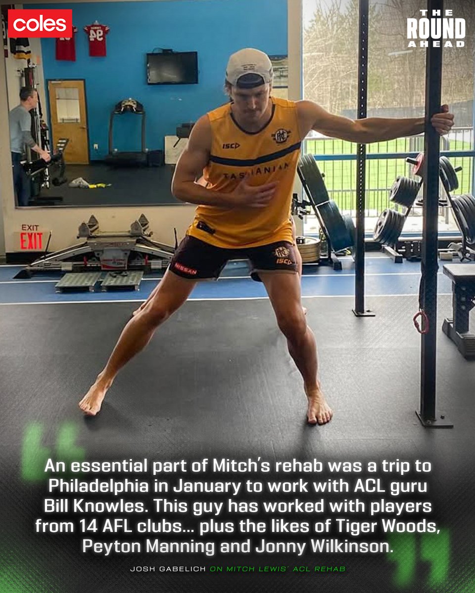 AFL's tweet image. 378 days after rupturing his ACL, Mitch Lewis made his return to the AFL 👏
@JoshGabelich shares how his road to recovery took him to the US on The Round Ahead, thanks to @Coles: afl.com.au/video/1371801
