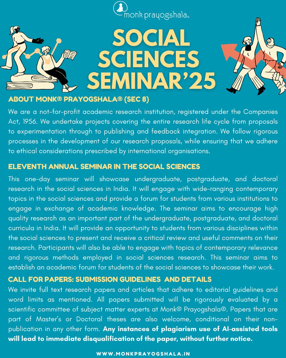 monkprayogshala's tweet image. 🚨 Are you a budding researcher eager to share your work and engage with critical feedback?
Be part of Monk Prayogshala’s Eleventh Annual Social Sciences Seminar — a space for fresh ideas, academic dialogue, and meaningful exchange!
Register here: buff.ly/zSZqBJm
