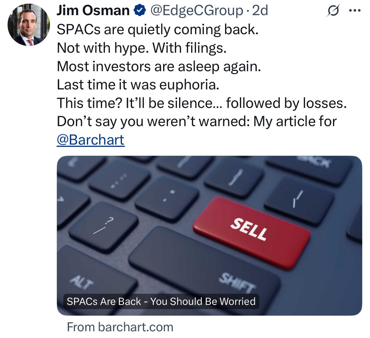 EdgeCGroup's tweet image. Nothing to worry about. Just SPACs partying like it’s 2021, meme stocks defying gravity, and the market quietly whispering, “This is fine” while the ceiling caves in.