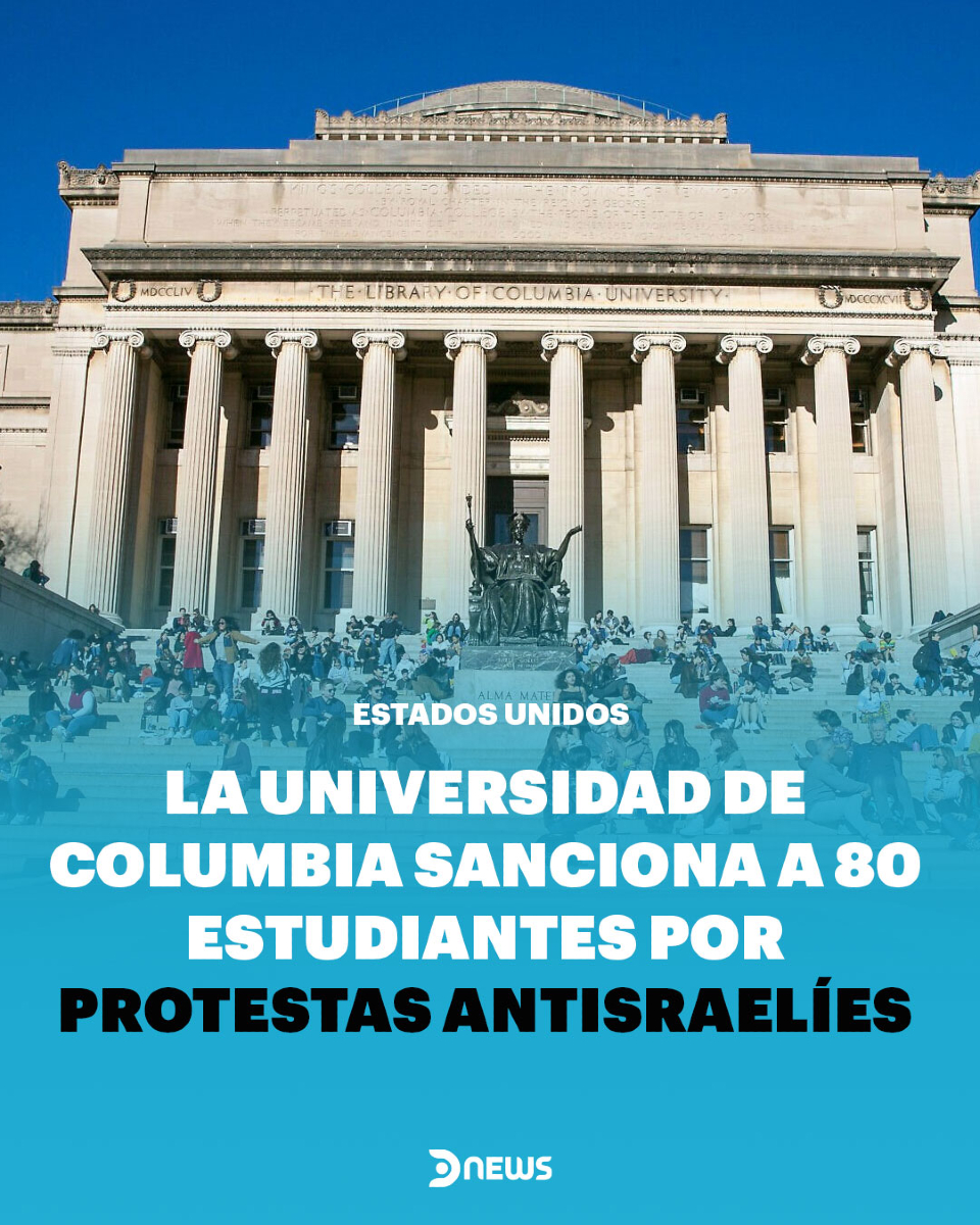 DNewsOK's tweet image. 🎓 Universidad de Columbia sanciona a decenas de estudiantes por protestas antiisraelíes
🔎 La institución anunció que decenas de alumnos participaron en una ocupación de la biblioteca Butler en mayo durante protestas antiisraelíes y fueron sancionados con medidas que incluyen…