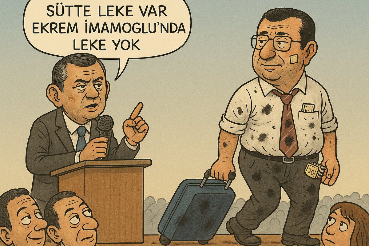 Özgür Özel:
Sütte leke var İmamoğlunda leke yok:))
