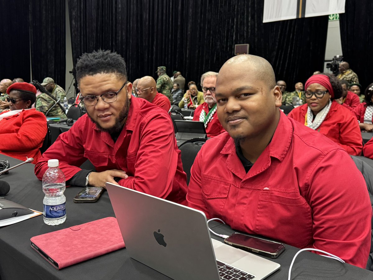 SixoGcilishe's tweet image. The EFF Battalion in parliament today.
The National Assembly is dealing with Appropriations Bill budget vote.
And of course the EFF rejects their austerity budget and demands a more pro-poor alternative.
#EFFinParliament
