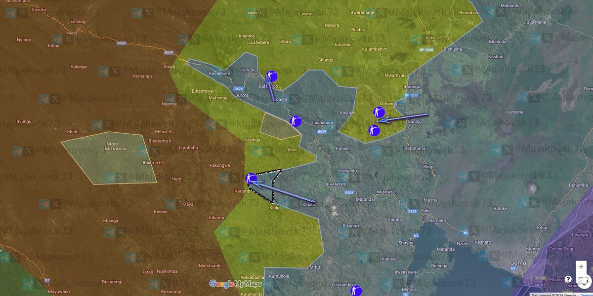 Majakovsk73's tweet image. #Congo #NordKivu M23 conquista i villaggi di Luke e Katabombo nell'area di Masisi. Nonostante la firma tra M23 e Governo di un accordi di principio sul cessate il fuoco, i combattimenti continuano con intensità in varie zone del Nord Kivu e del Sud Kivu