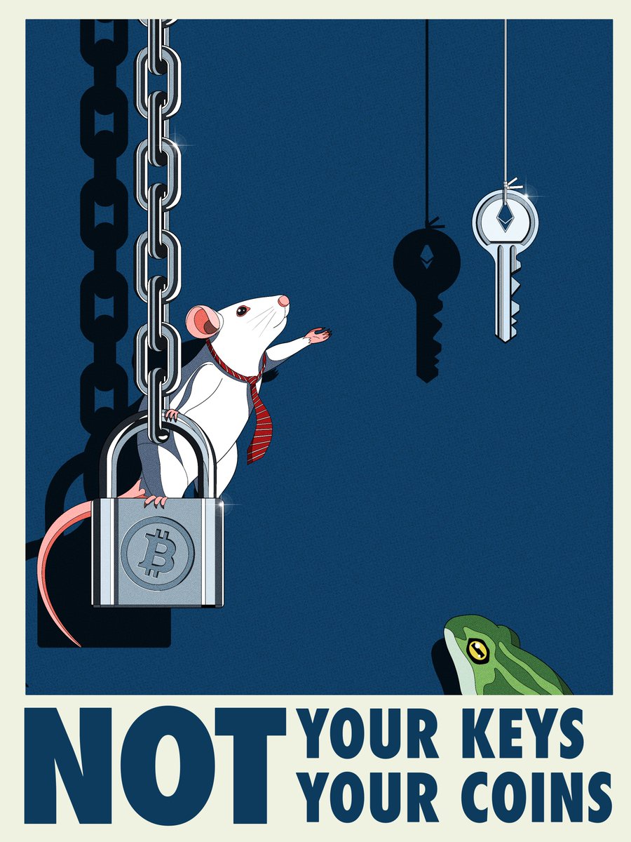 Gm fam 🐸

Just submitted “The Rat Has No Key” for meme card <a href="/punk6529/">6529</a> 
a Digital art poster about power,control and the freedom or self custody

not your keys? not even the rat with a tie can touch your coins

your vote and TDH will be so appreciated

🔽