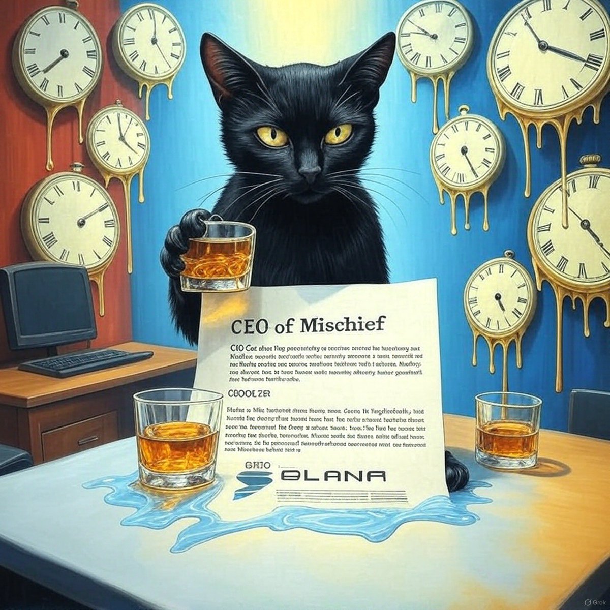 DEEMAN🤞🫶 (@deeman4lfe) on Twitter photo To Whom It May Concern,
Meet the ceo of mischief.
A mastermind of chaos and innovation! Clad in a sleek suit and presiding over a Solana-fueled empire, this black cat is ready to lead with cunning and flair. First pics(at work)
Second pics(In a vacation)
<a href="/MidnighMischief/">MidnightMischief {$MICH}</a> +$MICH To Whom It May Concern,
Meet the ceo of mischief.
A mastermind of chaos and innovation! Clad in a sleek suit and presiding over a Solana-fueled empire, this black cat is ready to lead with cunning and flair. First pics(at work)
Second pics(In a vacation)
<a href="/MidnighMischief/">MidnightMischief {$MICH}</a> +$MICH