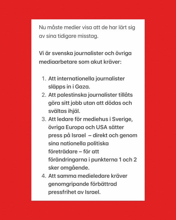 Magda Gad (@gad_media) on Twitter photo Se hit alla i Sverige som jobbar med media. Akut upprop. Mejla edgar.mannheimer@gmail.com för att skriva på. Se hit alla i Sverige som jobbar med media. Akut upprop. Mejla edgar.mannheimer@gmail.com för att skriva på.