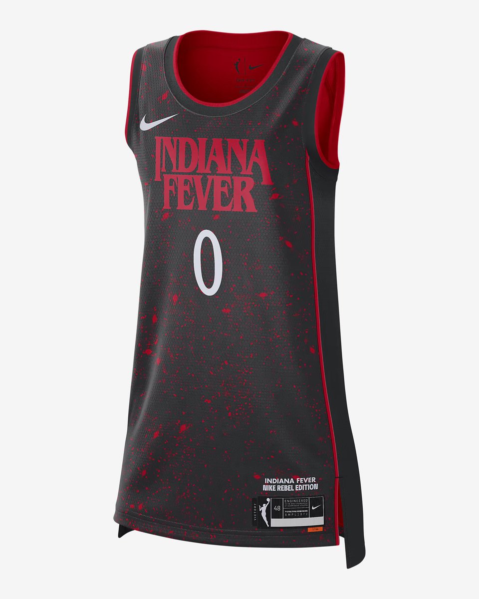 KicksFinder's tweet image. Ad: NEW via Nike US
Kelsey Mitchell Indiana Fever x Stranger Things 2025 Rebel Edition Nike WNBA Jersey
>> buff.ly/Bww6z5e