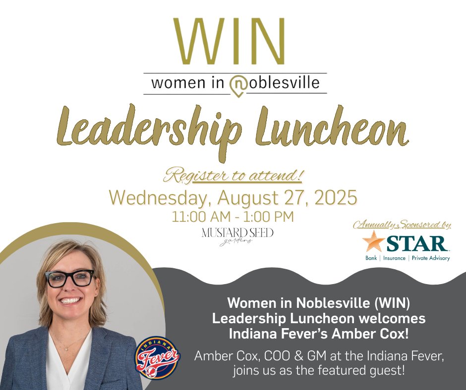 NoblesvilleCOC's tweet image. WIN Leadership Luncheon welcomes Amber Cox, COO & GM of the Indiana Fever! Join us as Amber shares powerful insights from her 20-yr sports industry career, highlighting lessons learned while building & leading high-performing teams. ow.ly/mqSq50WtzN2