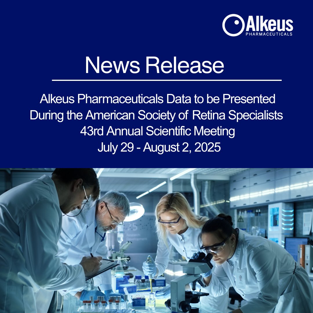 We announced today that data from our clinical program will be presented on Friday, August 1, during the ASRS 43rd Annual Scientific Meeting being held July 29 to August 2, 2025, in Long Beach, CA. Learn more:
globenewswire.com/news-release/2…
#alkeuspharma #ASRS2025