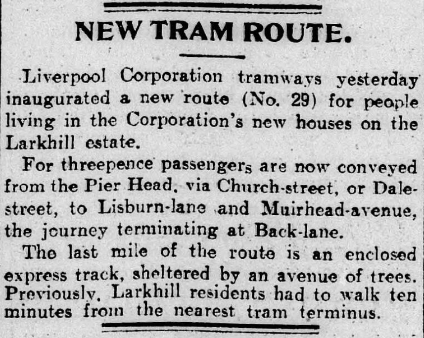 Liverpool1207's tweet image. Muirhead Avenue opened in 1922/23. On 23rd July 1923 the new 29 tram-route was inaugurated..... some were confused