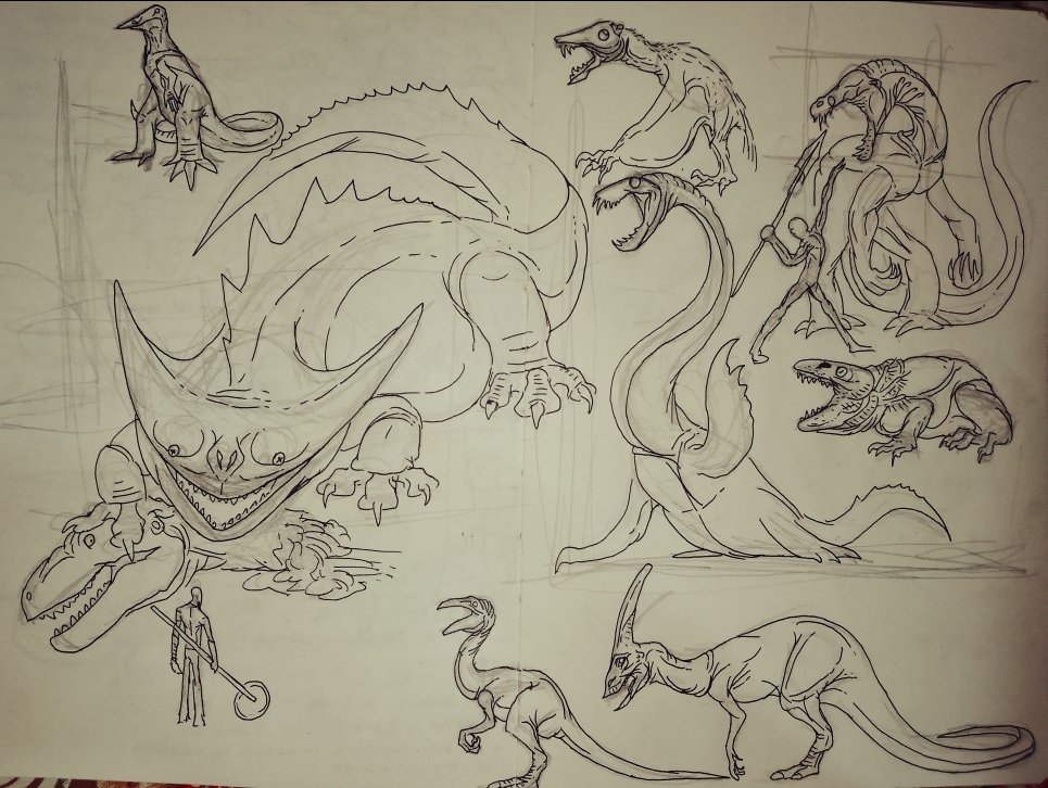 john_bernasol's tweet image. Rift Chasers Concept: BIG ASS DIPLOCAULUS #Diplocaulus #VintagePaleoart