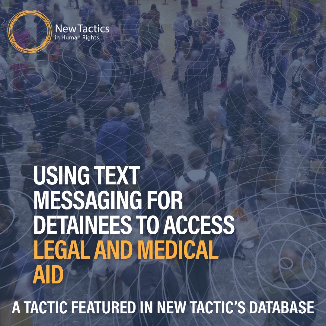 newtactics's tweet image. As the unjust detention of activists and protestors becomes increasingly common, it becomes more important to learn about tactics. See how a network of doctors, lawyers, and SMS messaging stopped torture, preserved human rights, and supported protesters:
shorturl.at/G0s0D