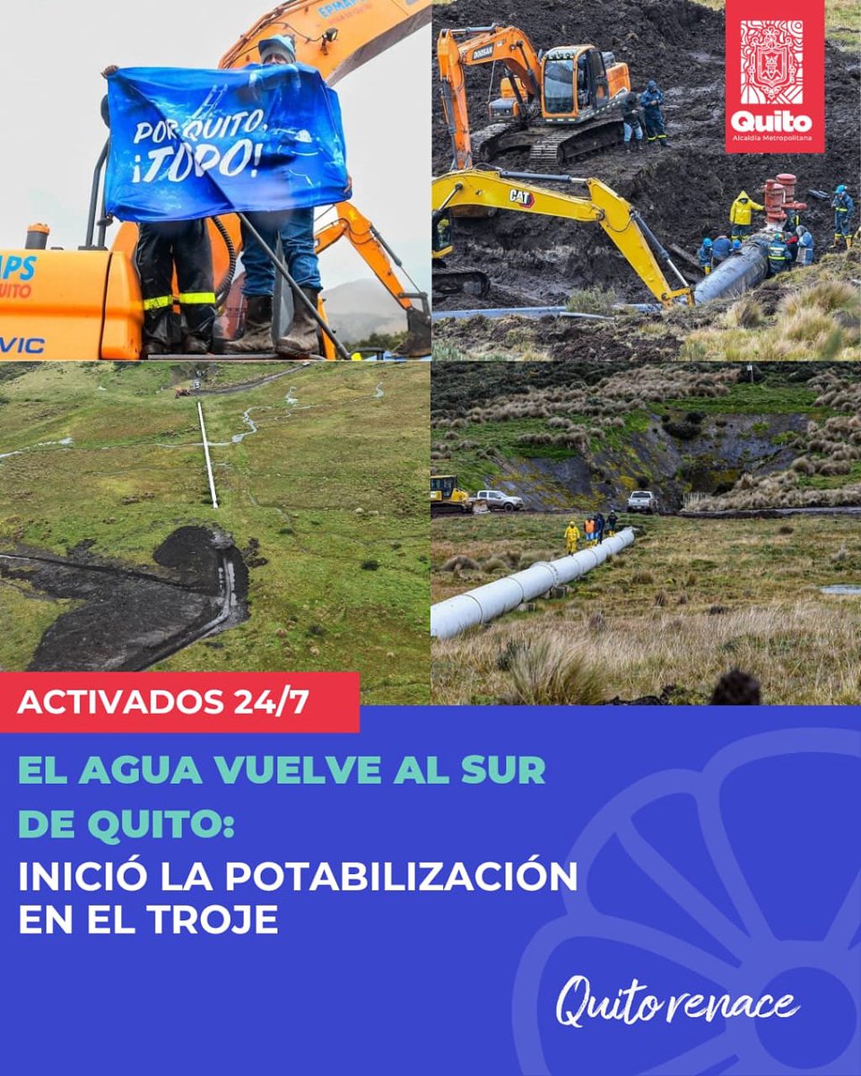 👷🏼‍♀️👷🏼 #Activados24Siete | Una vez que se instaló la tubería y se abrieron las compuertas del sistema La Mica, el agua continuó su recorrido hacia la planta de tratamiento de El Troje donde actualmente es potabilizada.

El agua ya potabilizada pasará a 21 tanques de distribución y