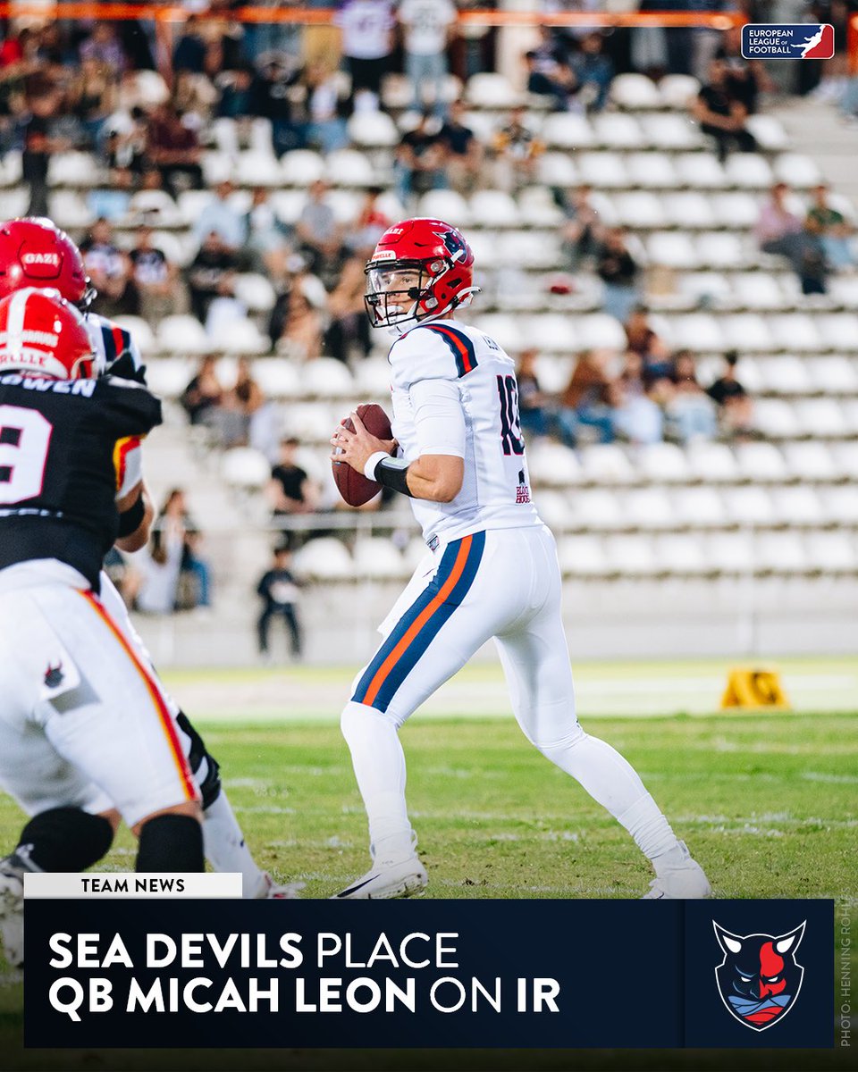 ELF_Official's tweet image. Sea Devils sign new quarterback Jaylen Tregle as Micah Leon is placed on IR.