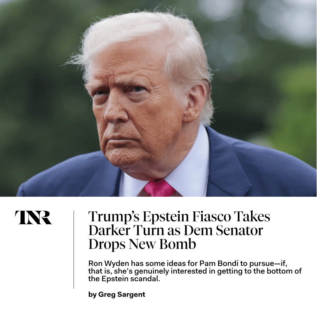 The Trump administration possesses large amounts of information about Epstein’s corrupt and depraved dealings with unidentified members of the global elite, and Trump and his top advisers—with active GOP acquiescence—are now all in on the elite cover up. trib.al/lyfu8PG