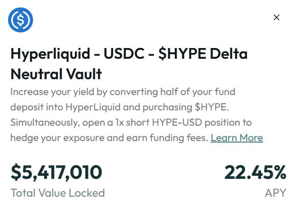 finally got some funds to start farming on HyperEVM DeFi 🎀

many people doing that and with good APYs, could be a good way to profit from idle money

started with <a href="/harmonixfi/">Harmonix Finance</a>: you can deposit $USDC from <a href="/arbitrum/">Arbitrum</a> and the APY for it is over 22%

Plus points (getting an airdrop?