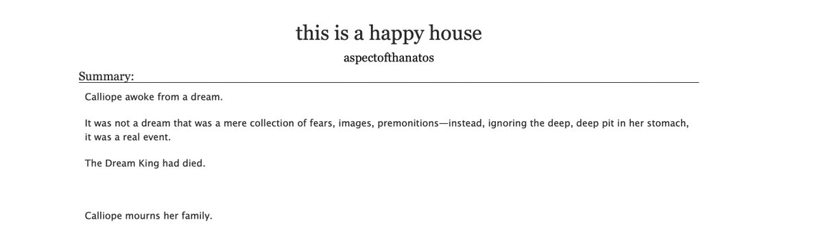 aerisvales's tweet image. hellooo everyone! my first sandman fic featuring a grieving calliope.
- rated T
- 1,245 words
archiveofourown.org/works/68023371