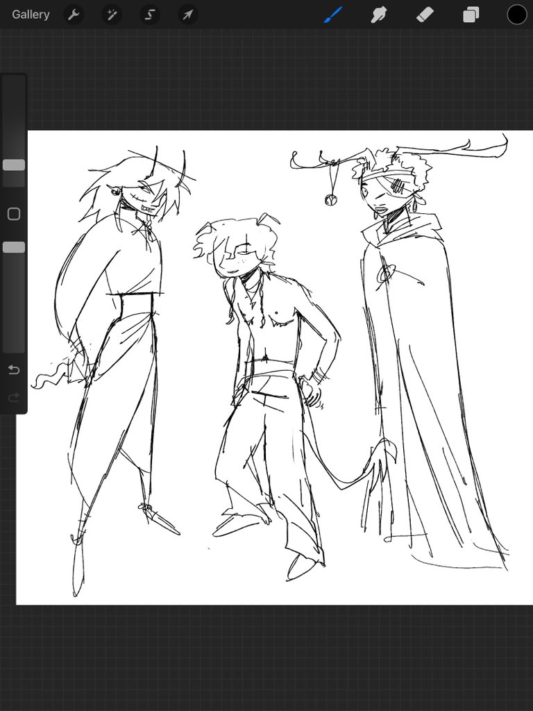 haddockhead9's tweet image. redesign kinda sketches of my ocs from 2021
