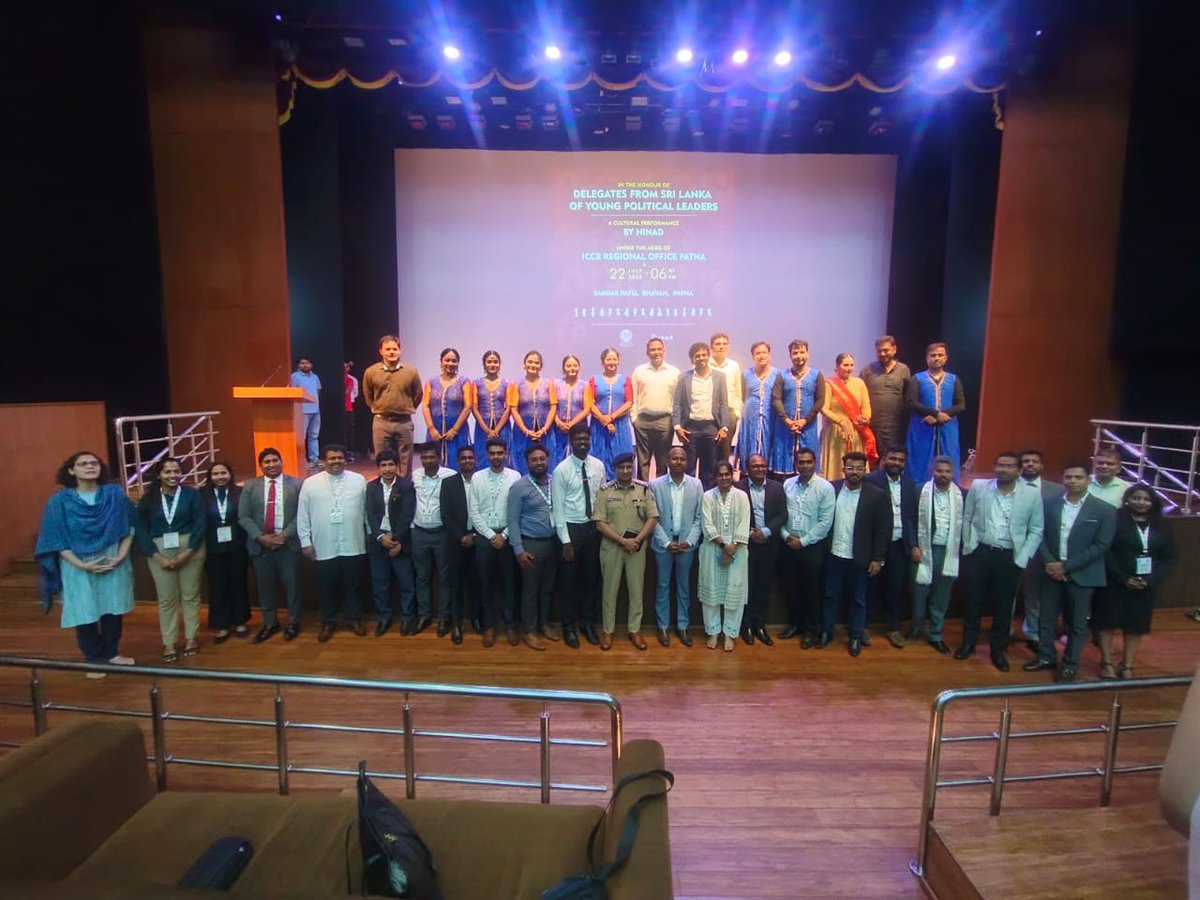 A cultural programme was organized by ICCR in Patna, Bihar, in honour of the visiting Young Political Leaders’ Delegation from Sri Lanka. The event featured a captivating Kathak performance by the cultural group Ninad, showcasing the rich classical dance heritage of India.