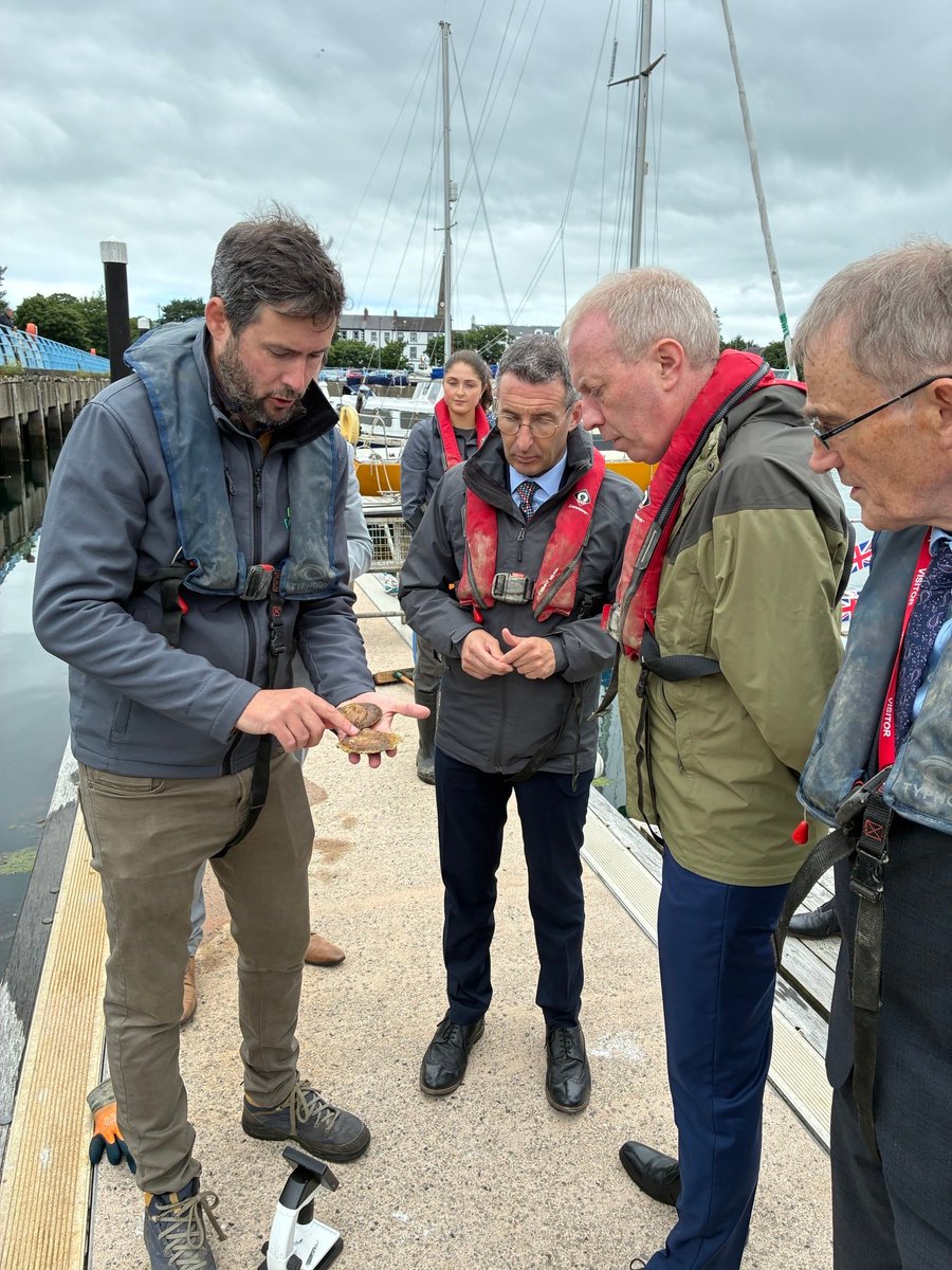 DeptCEE's tweet image. Timmy Dooley met with Andrew Muir during his visit to Northern Ireland. The Ministers were in Carrickfergus Marina to witness the reintroduction of the native oyster by @UlsterWildlife . The visit builds on cross-border collaboration on shared environmental and marine priorities.