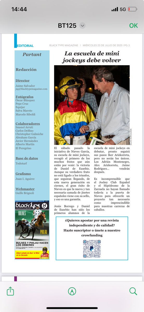 Luis (@luisolaturf) on Twitter photo Claro q si <a href="/black_type_mag/">Black Type</a>, en primera página. <a href="/Nieves07garcia/">nieves garcia</a> la escuela debe volver y con el apoyo de todos los estamentos. Enhorabuena por lo que te toca que es mucho. Claro q si <a href="/black_type_mag/">Black Type</a>, en primera página. <a href="/Nieves07garcia/">nieves garcia</a> la escuela debe volver y con el apoyo de todos los estamentos. Enhorabuena por lo que te toca que es mucho.