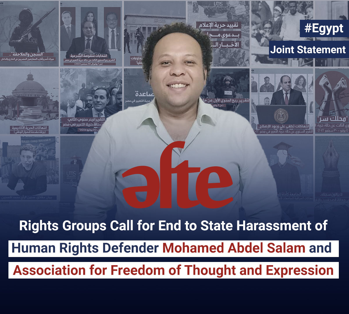 skylineforhuman's tweet image. Together with 25+ human rights orgs, we demand #Egypt end its harassment of @afteegypt’s Mohamed Abdel Salam!
🔴 Passport ILLEGALLY seized
🔴 Funding approvals BLOCKED
🔴 Office UNDER SURVEILLANCE
This systematic crackdown on rights defenders must end.
skylineforhuman.org/en/news/detail…
