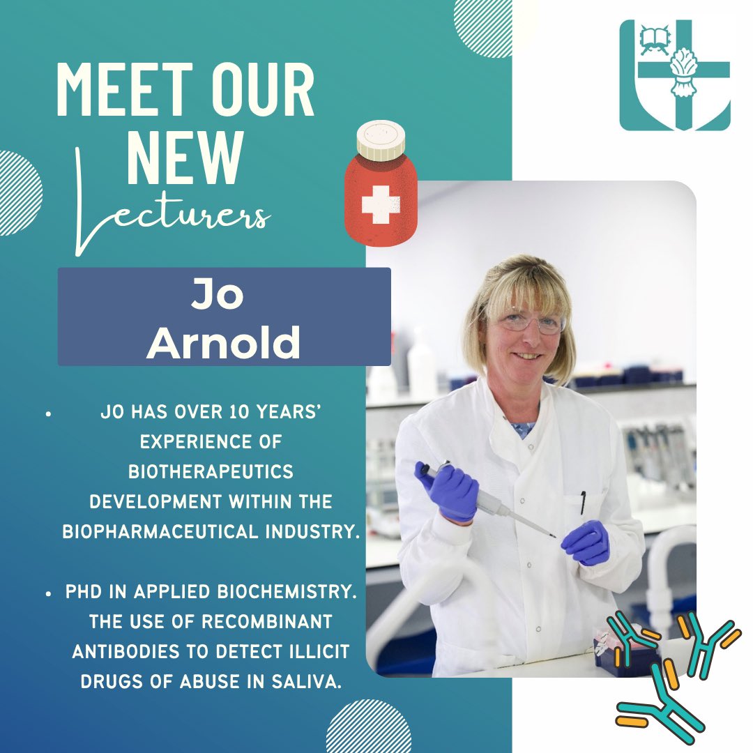 Say hello to Dr Jo Arnold 👩‍🔬
New lecturer with 10+ years in biotherapeutics 💊 and a PhD in drug detection using recombinant antibodies 🧬
Bringing industry insight into our teaching 🔬

#Biochemistry #Biopharma #STEM #NewLecturer #WomenInScience