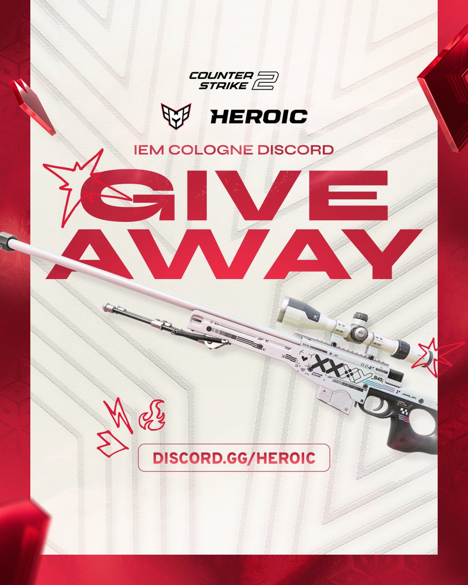 IEM Cologne starts today, and so does this banger giveaway of an AWP Printstream (FT) 🔥

to enter:

- repost &amp; tag a friend
- join the HEROIC Discord (link below)

GLHF 🫡