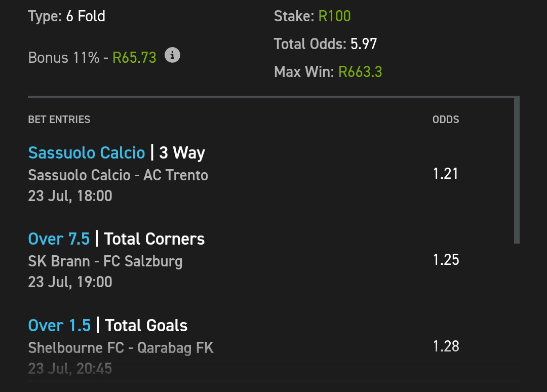 tembisaonlyn's tweet image. 5 odds served @Easybet_SA
✅Copy my bet:easybet.co.za/sports?bookedB…
✅Code:321174
Easybet gives you 15% weekly cashback Register using my Promo code TUMI50
👉ebpartners.click/o/4yinkR?lpage…
18+ T&C's apply